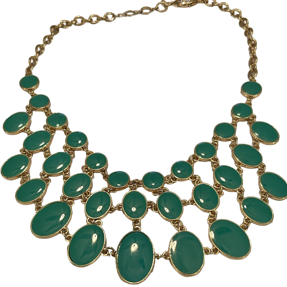 Amrita Singh Elegant Gold orange/Green bib Statement Necklace